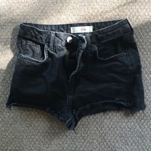 Topshop Moto black jean shorts